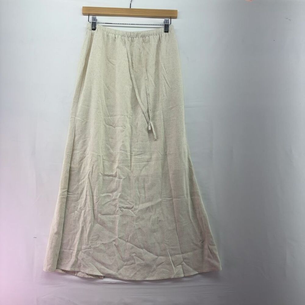 Elleven Linen Maxi Skirt With Elastic Drawstring